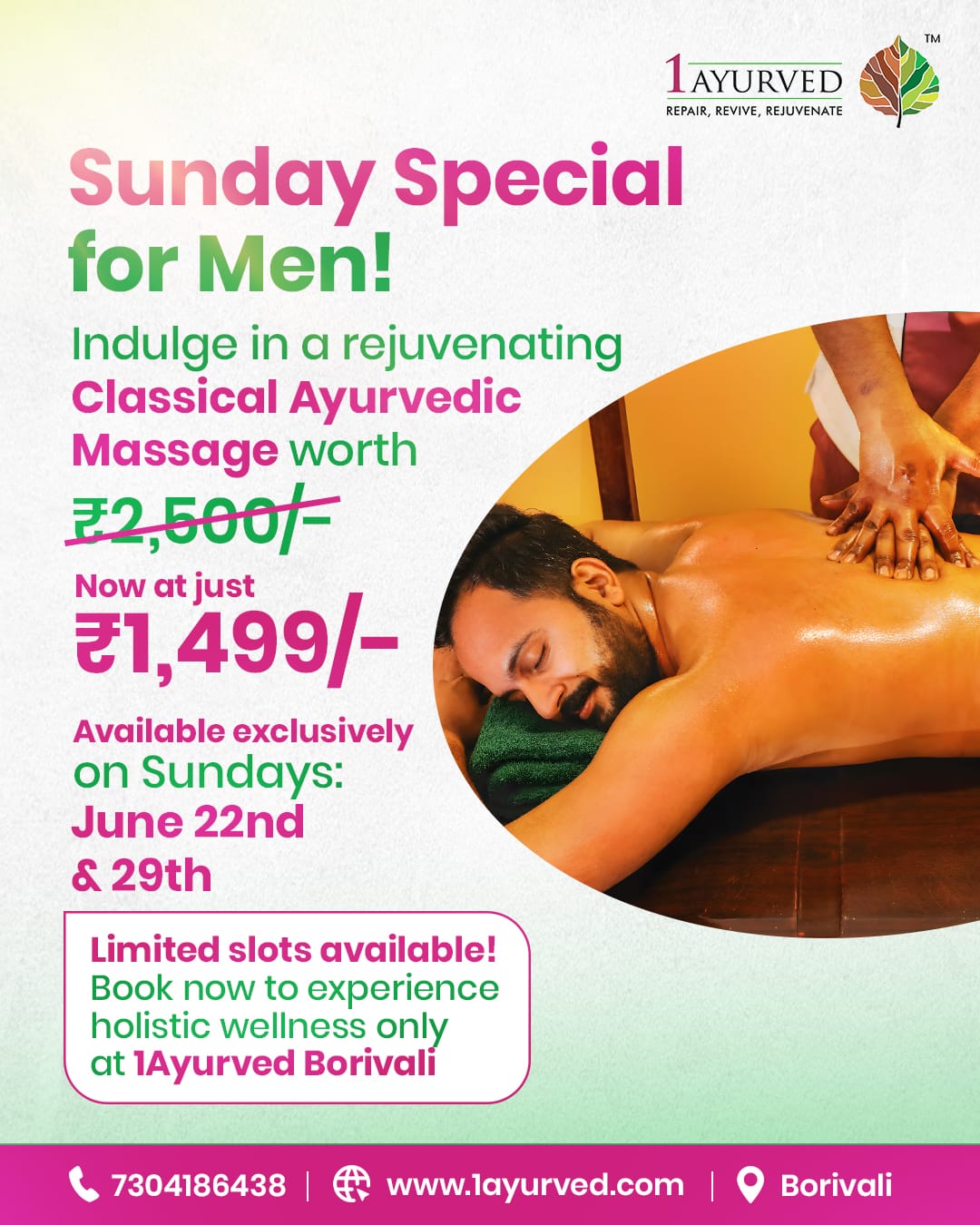 Sunday Special for Men – Classical Ayurvedic Massage